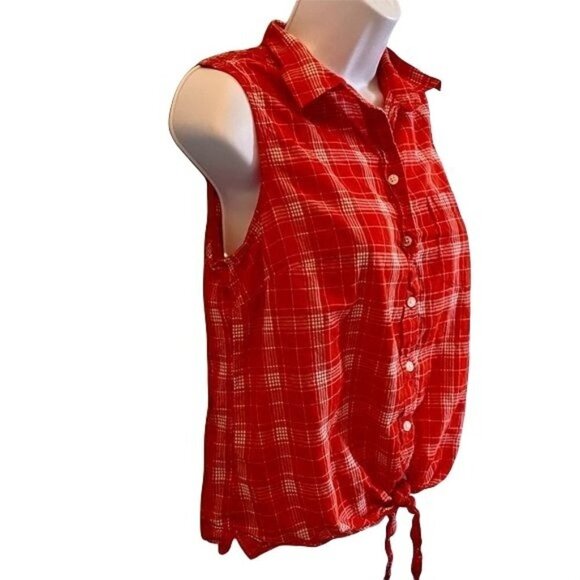 J. Crew Sleeveless Button Down Top with Front Tie Medium - Picture 3 of 7